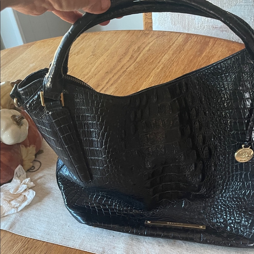 Brahmin Black Embossed Shoulder Bag - Picture 10 of 10
